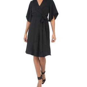 Short Sleeve Ruffle Hem Wrap Dress NWT